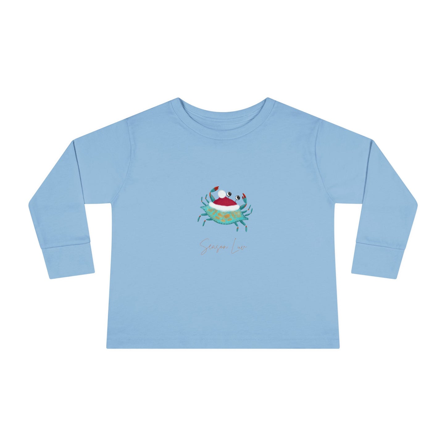 Holiday Blue Crab Toddler/Kid Long Sleeve Tee