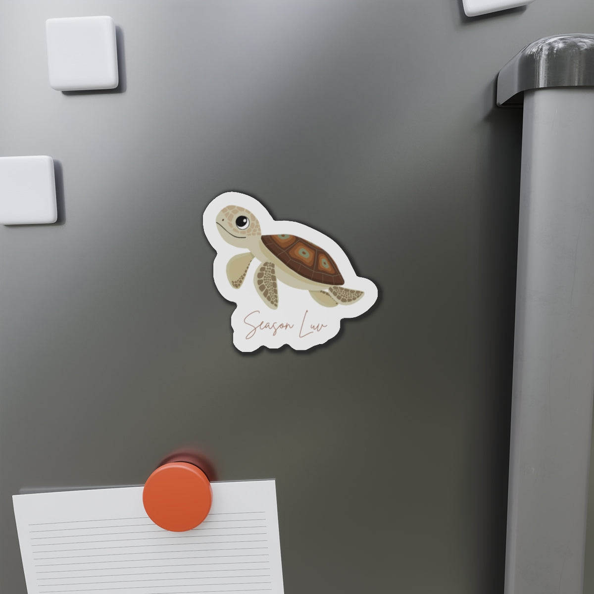Cutie turtle die-cut magnet