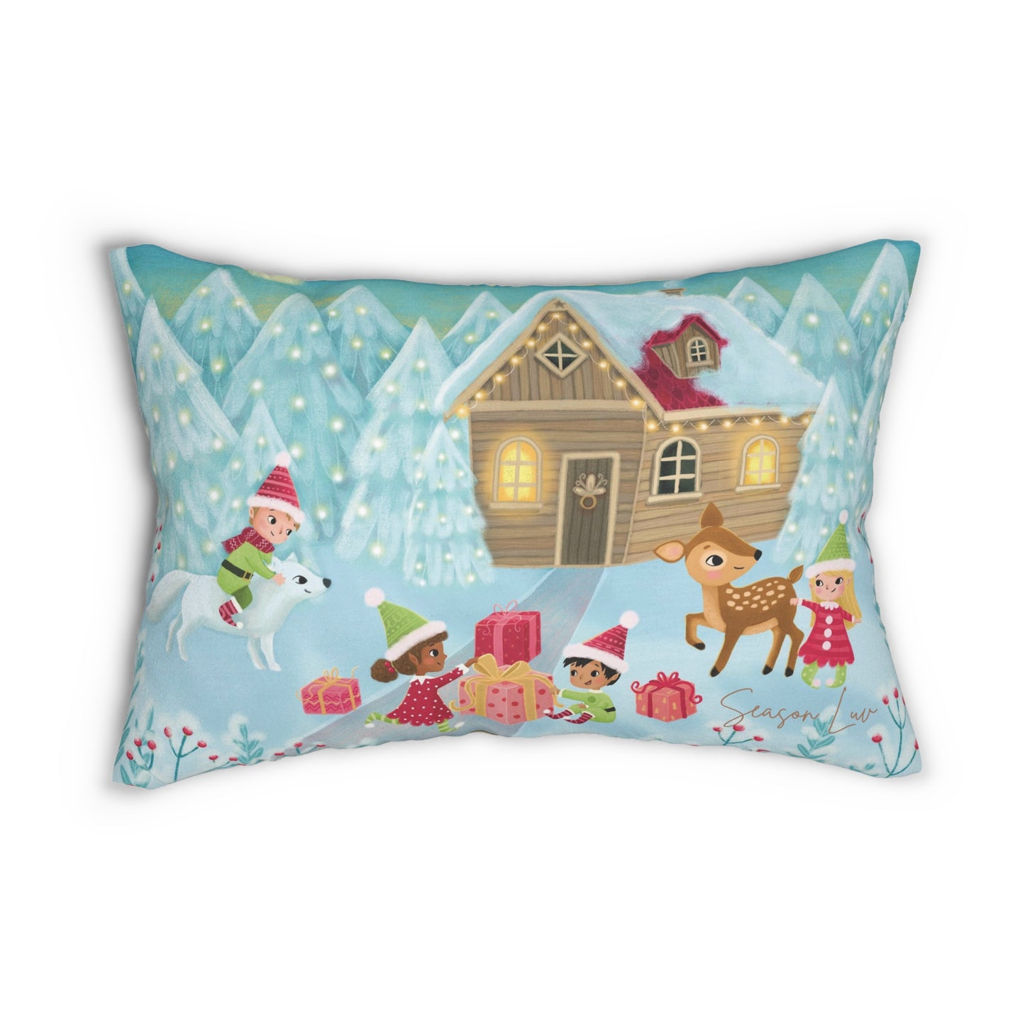 Holiday Spirit Double-Sided Lumbar Pillow