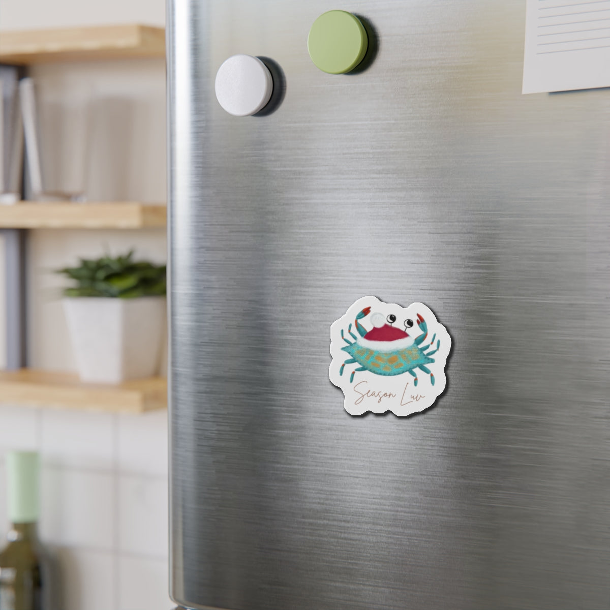 Holiday Blue Crab die-cut magnet