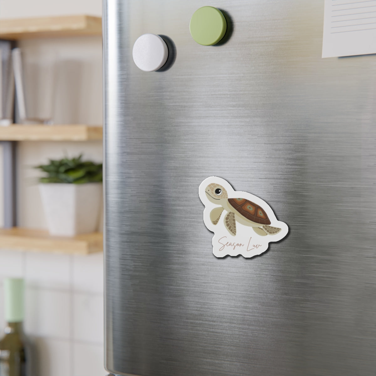 Cutie turtle die-cut magnet