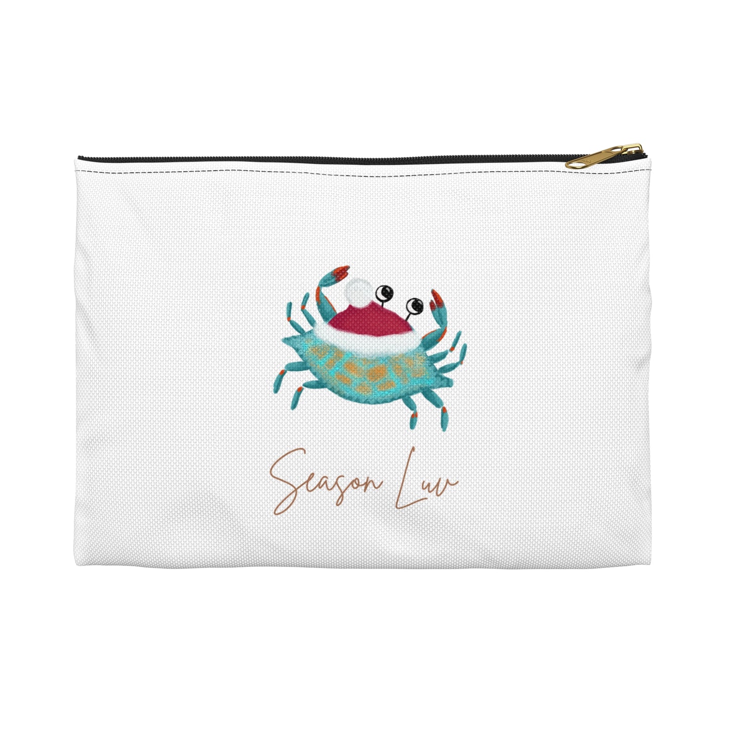 Holiday Blue Crab Accessory Pouch