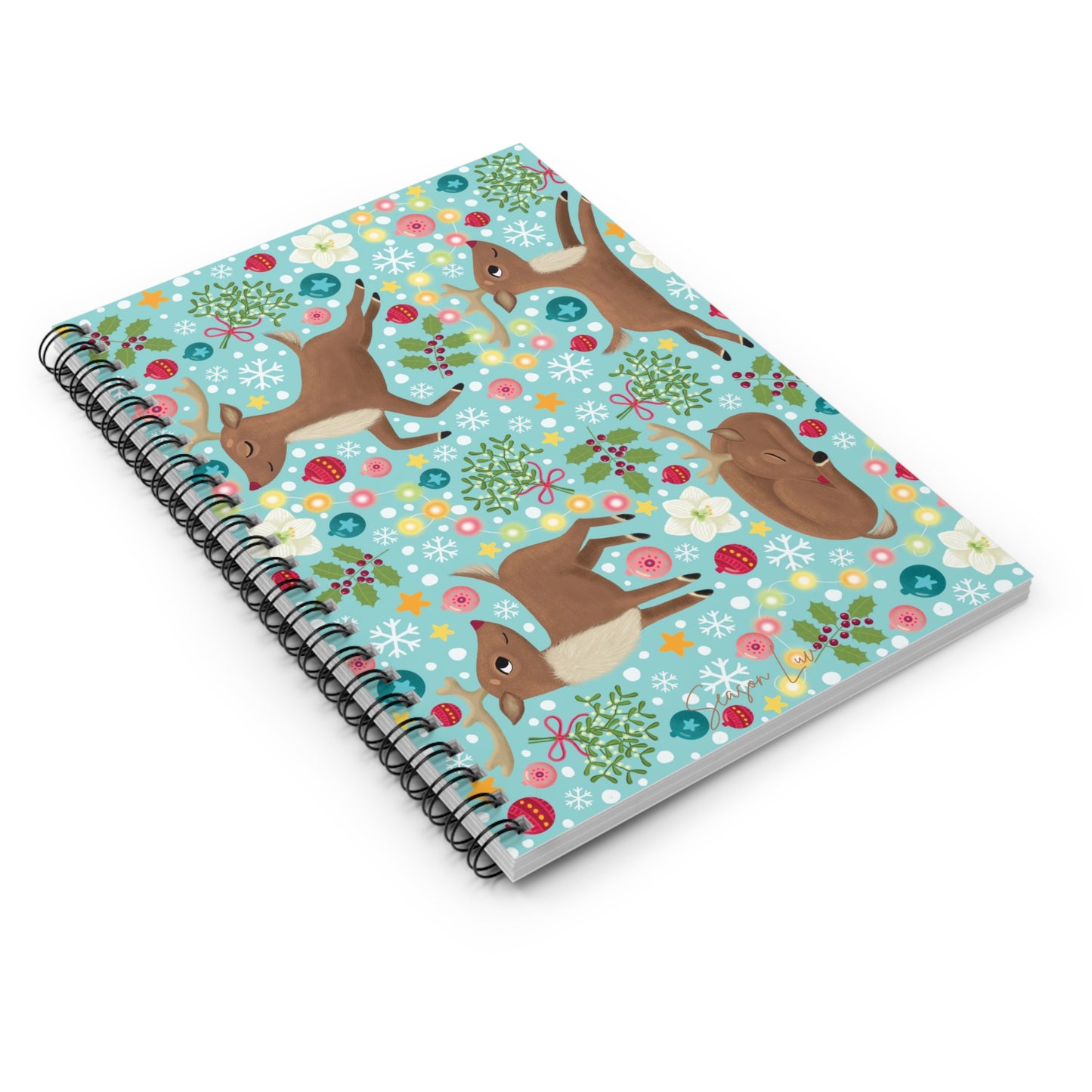 Holiday Reindeers Spiral Notebook