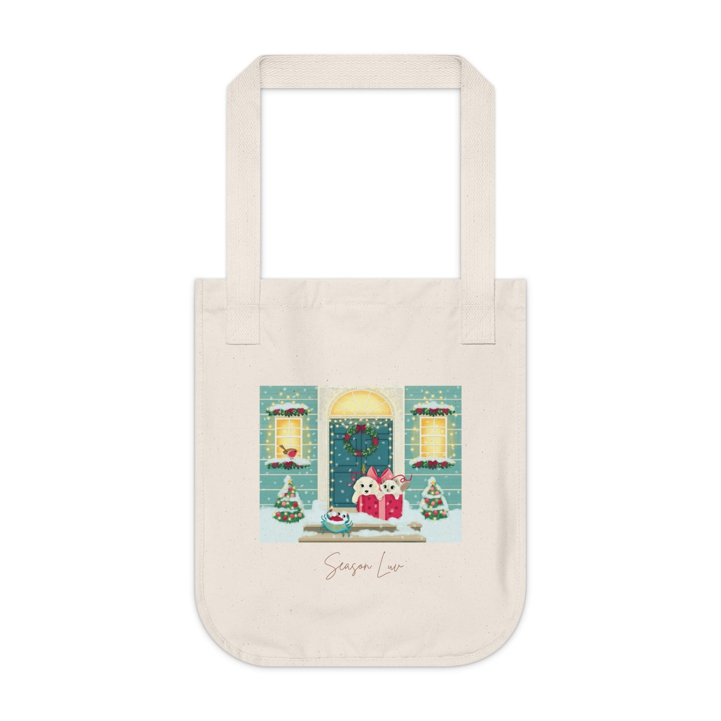 2025 Holidays Organic Double-sided Canvas Tote Bag