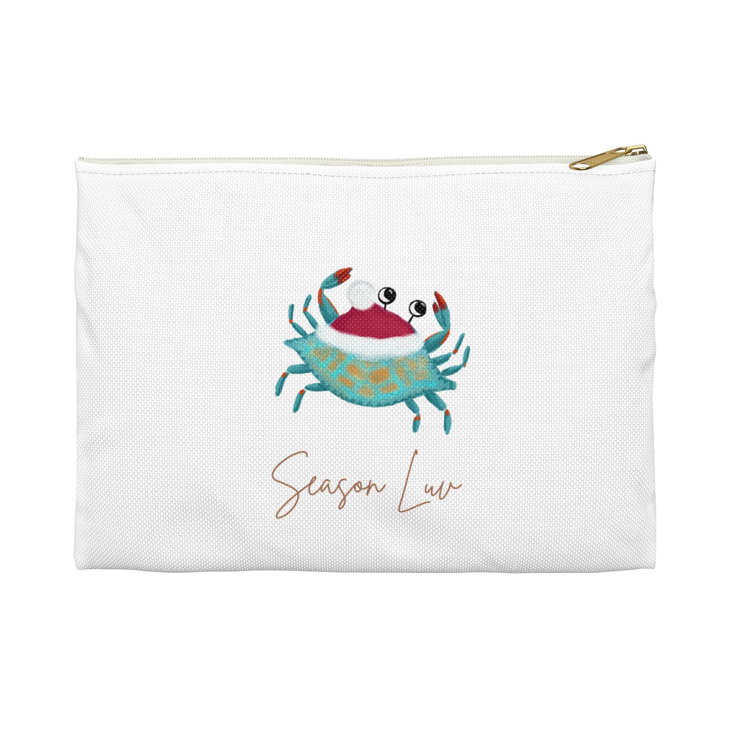 Holiday Blue Crab Accessory Pouch