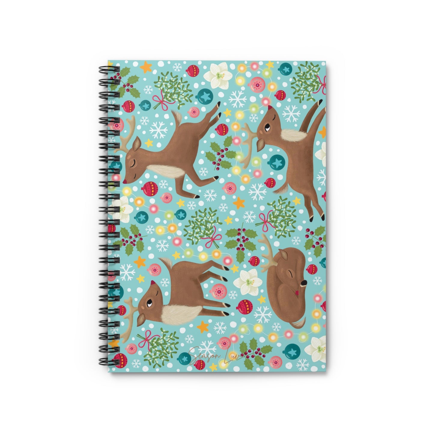 Holiday Reindeers Spiral Notebook