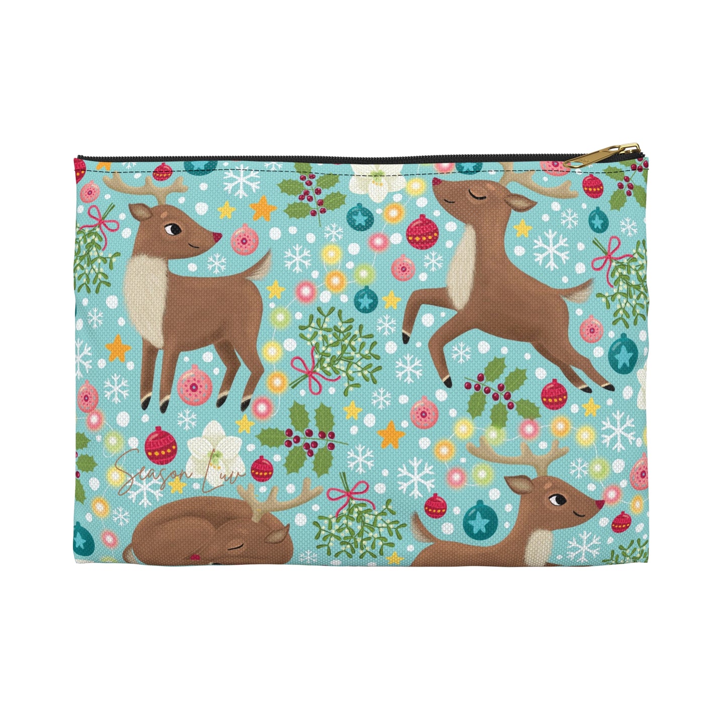 Holiday Reindeers Accessory Pouch