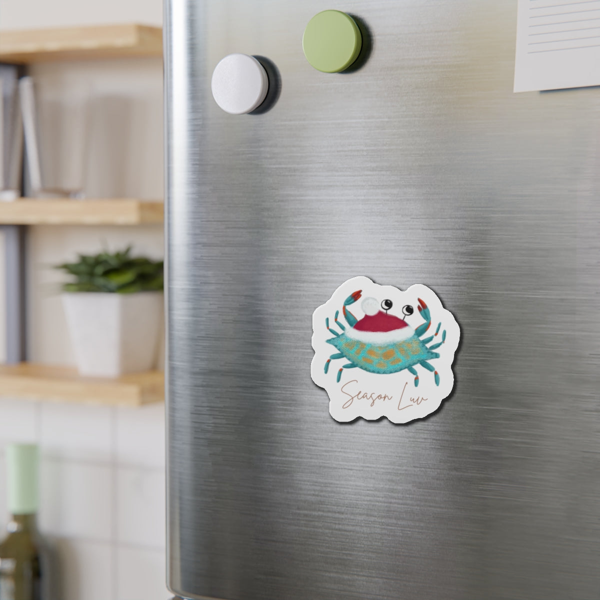 Holiday Blue Crab die-cut magnet