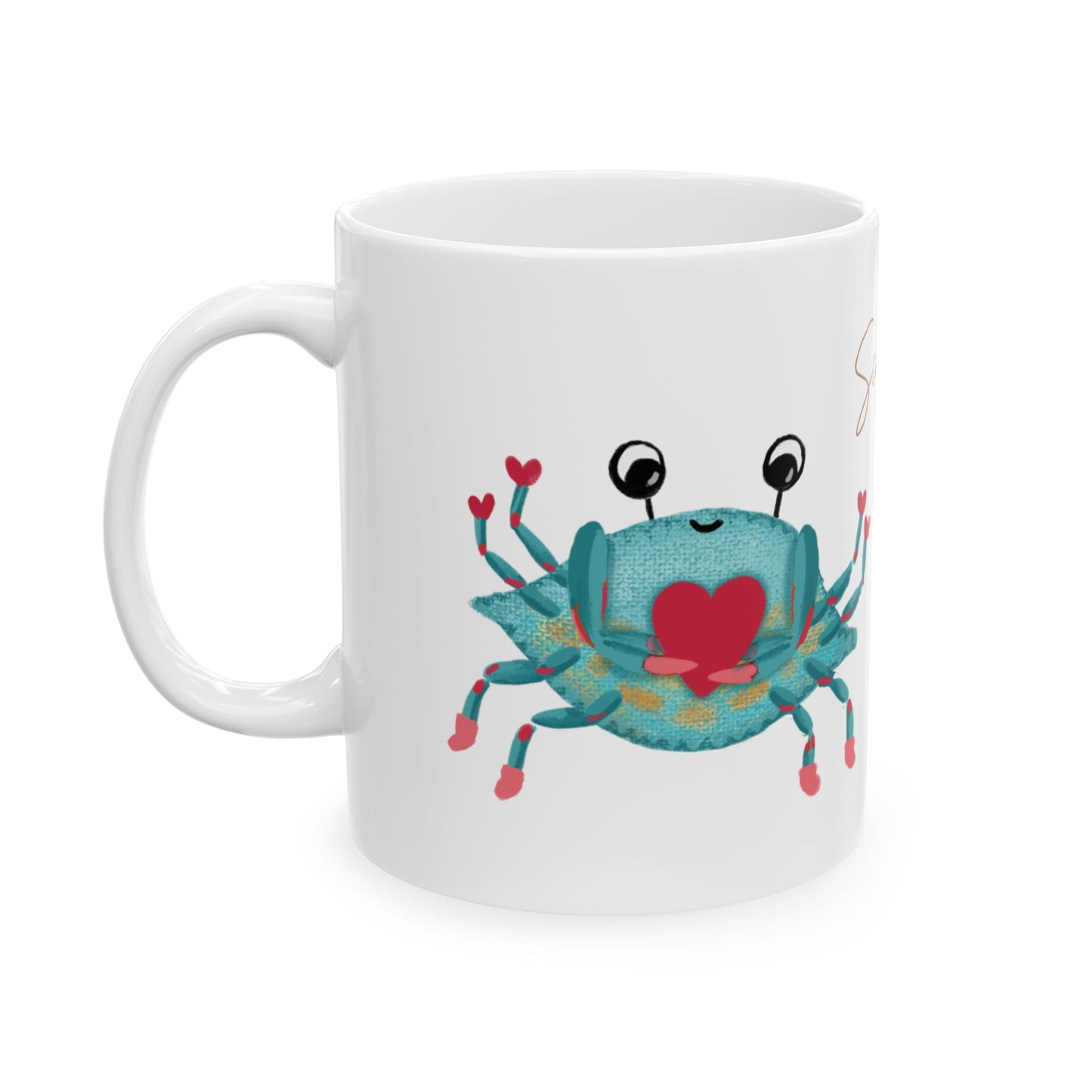 Blue Crab in Love Ceramic Mug 11oz