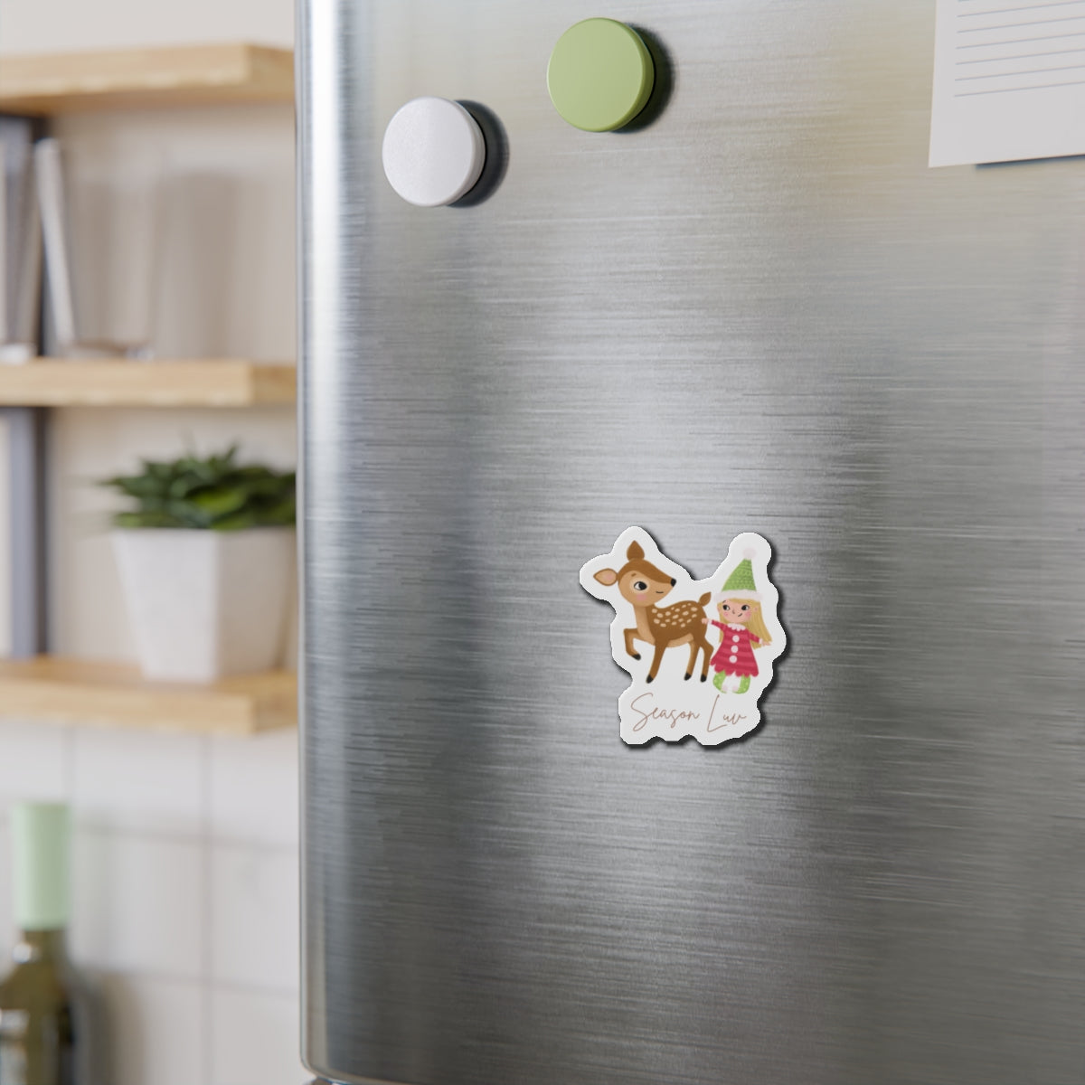 Baby deer die-cut magnet