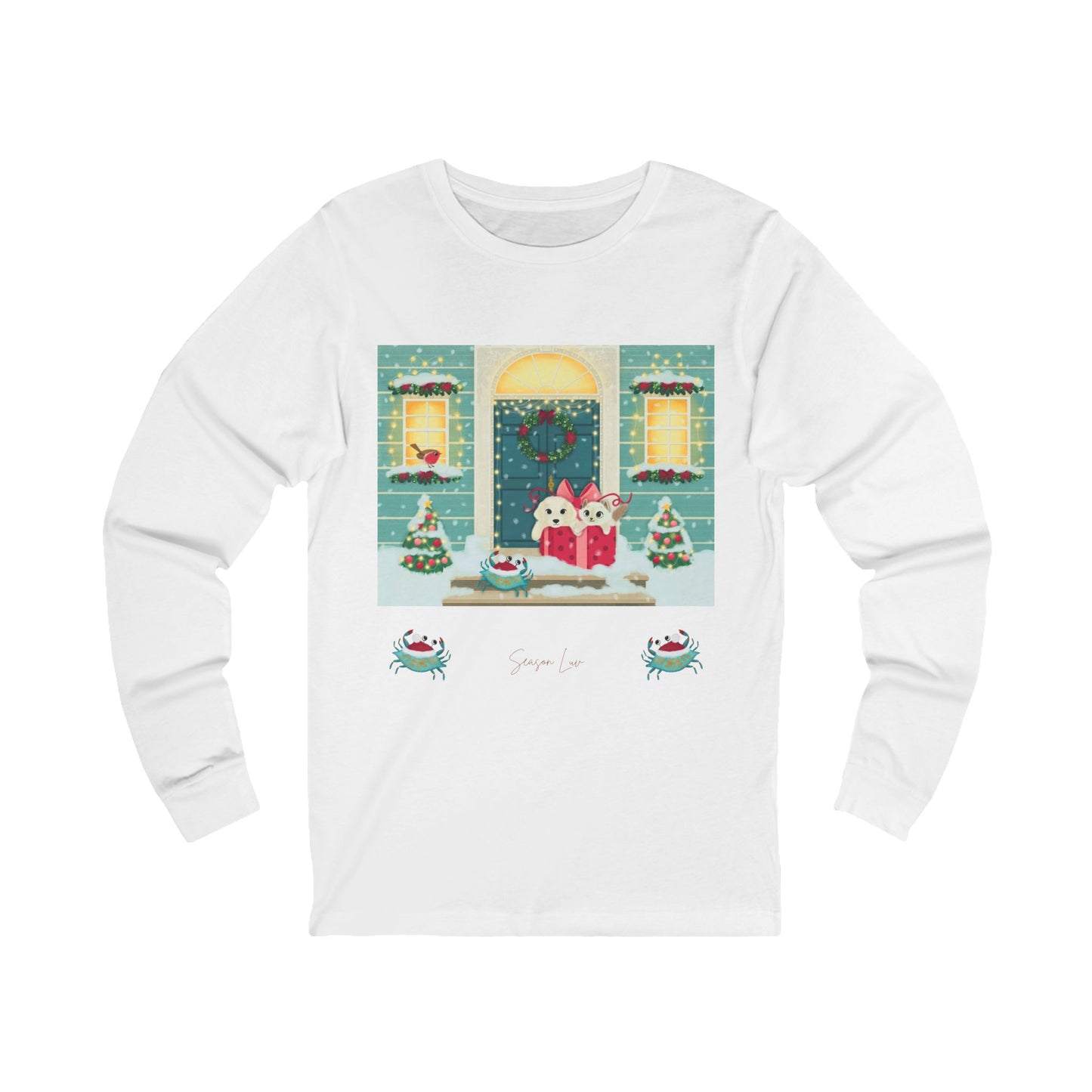 Adorable Annapolitan Holidays Jersey Long Sleeve Tee adorned on both sides