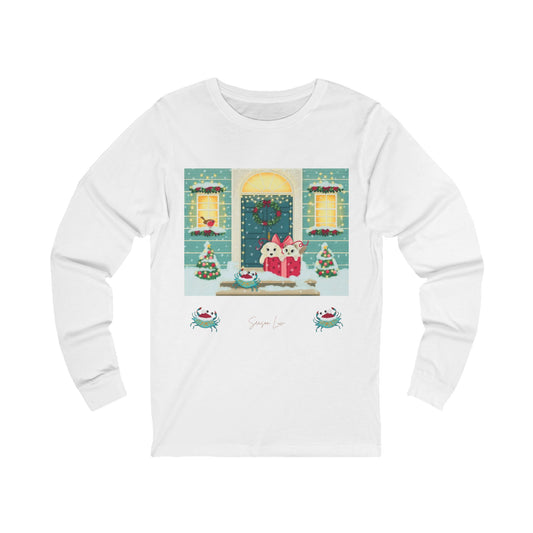 Adorable Annapolitan Holidays Jersey Long Sleeve Tee adorned on both sides