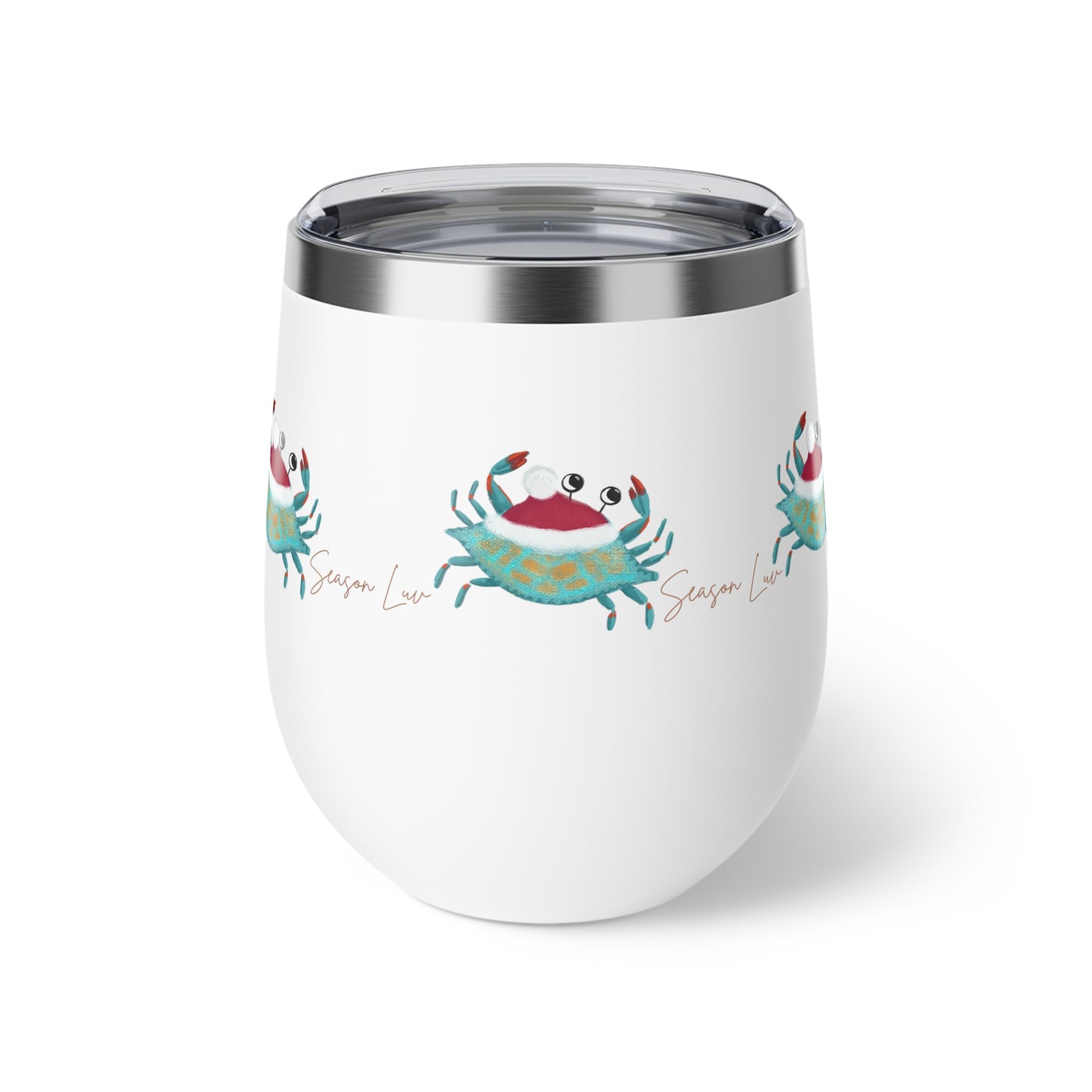 Holiday Blue Crab Copper Vacuum Insulated Cup, 12oz