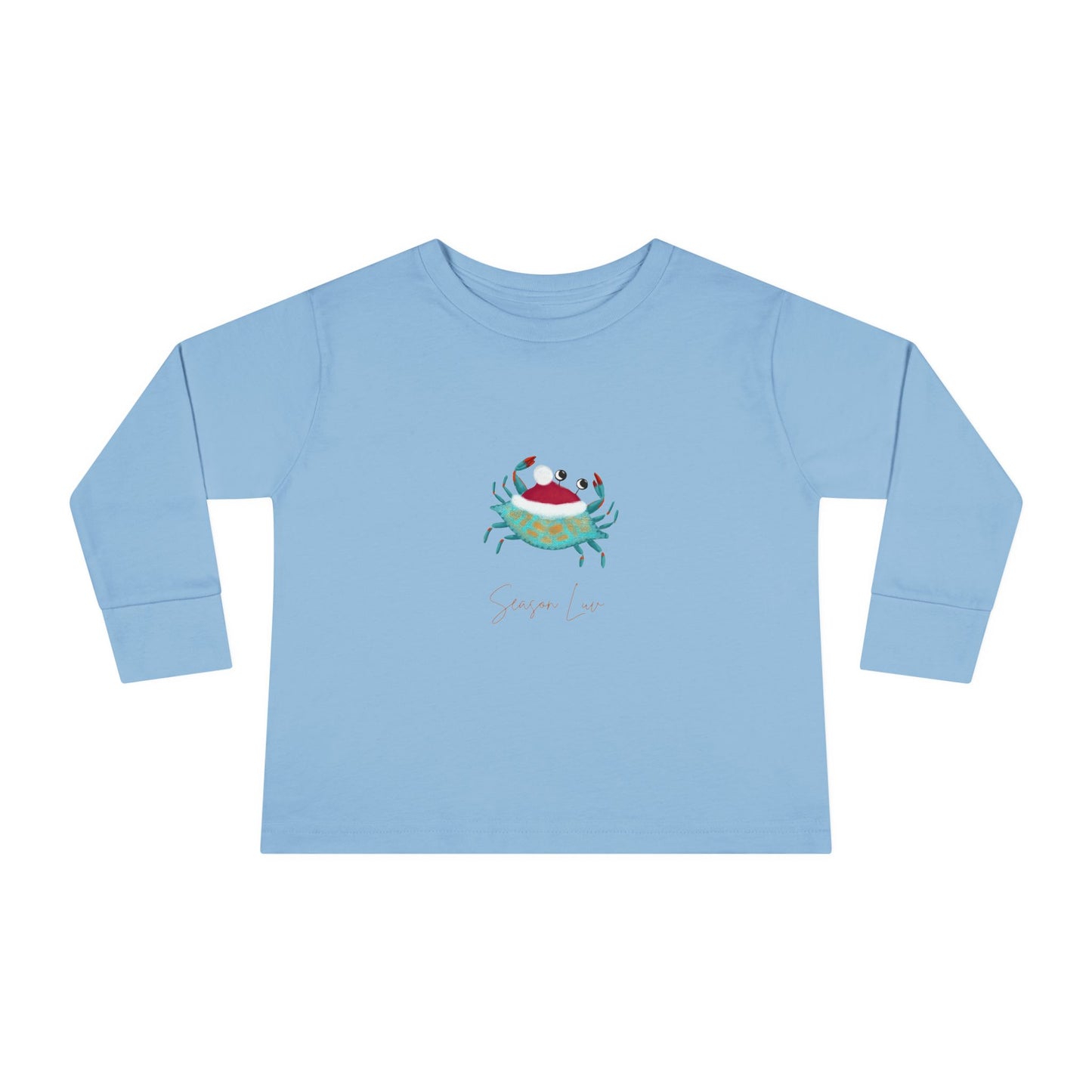 Holiday Blue Crab Toddler/Kid Long Sleeve Tee