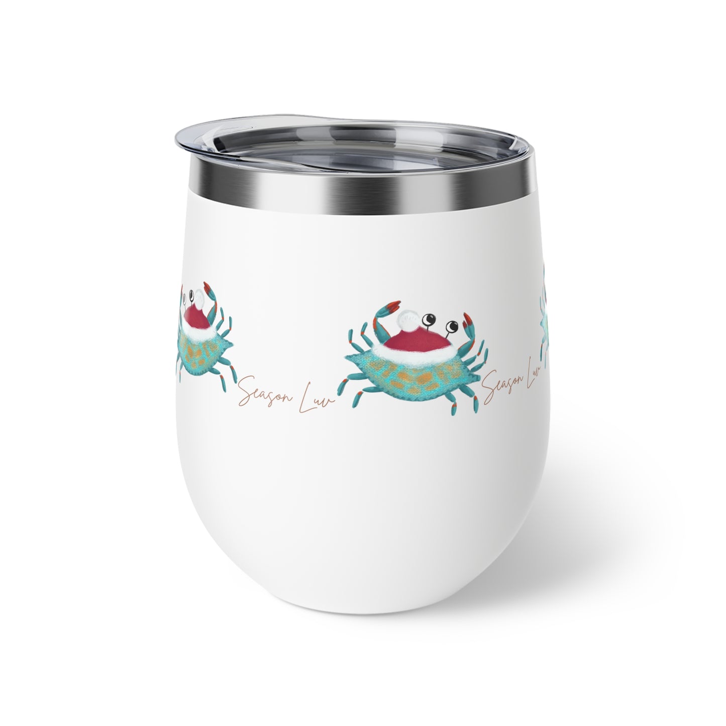 Holiday Blue Crab Copper Vacuum Insulated Cup, 12oz