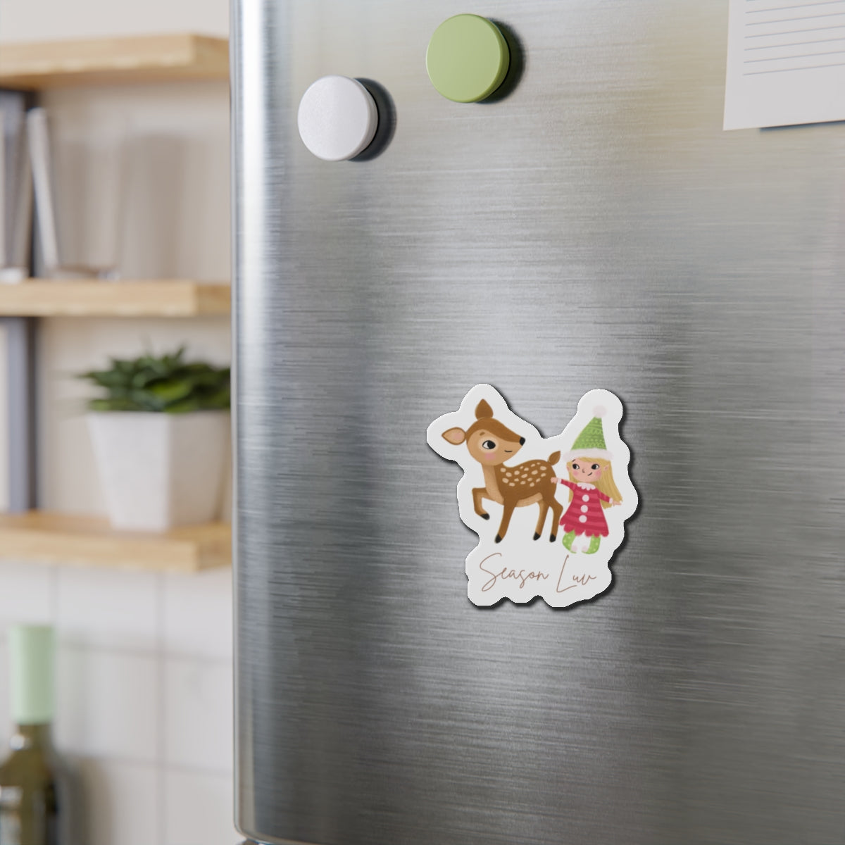 Baby deer die-cut magnet