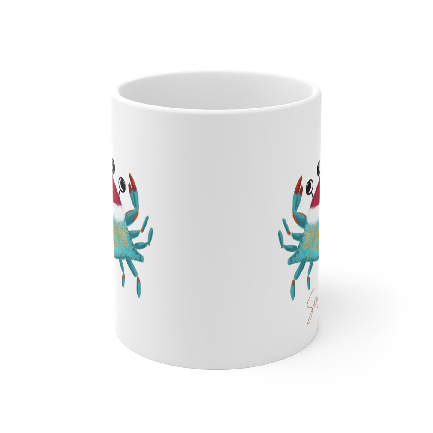 Holiday Blue Crab Mug 11oz