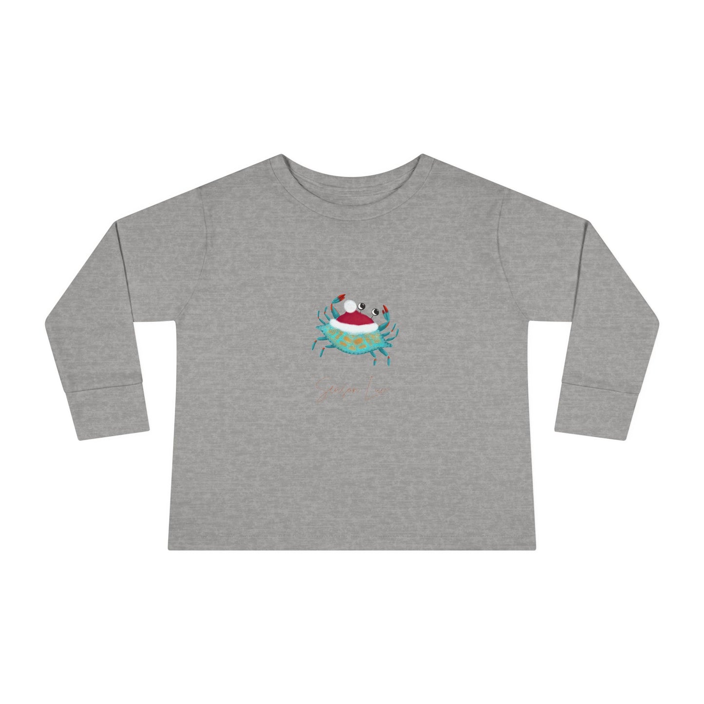 Holiday Blue Crab Toddler/Kid Long Sleeve Tee