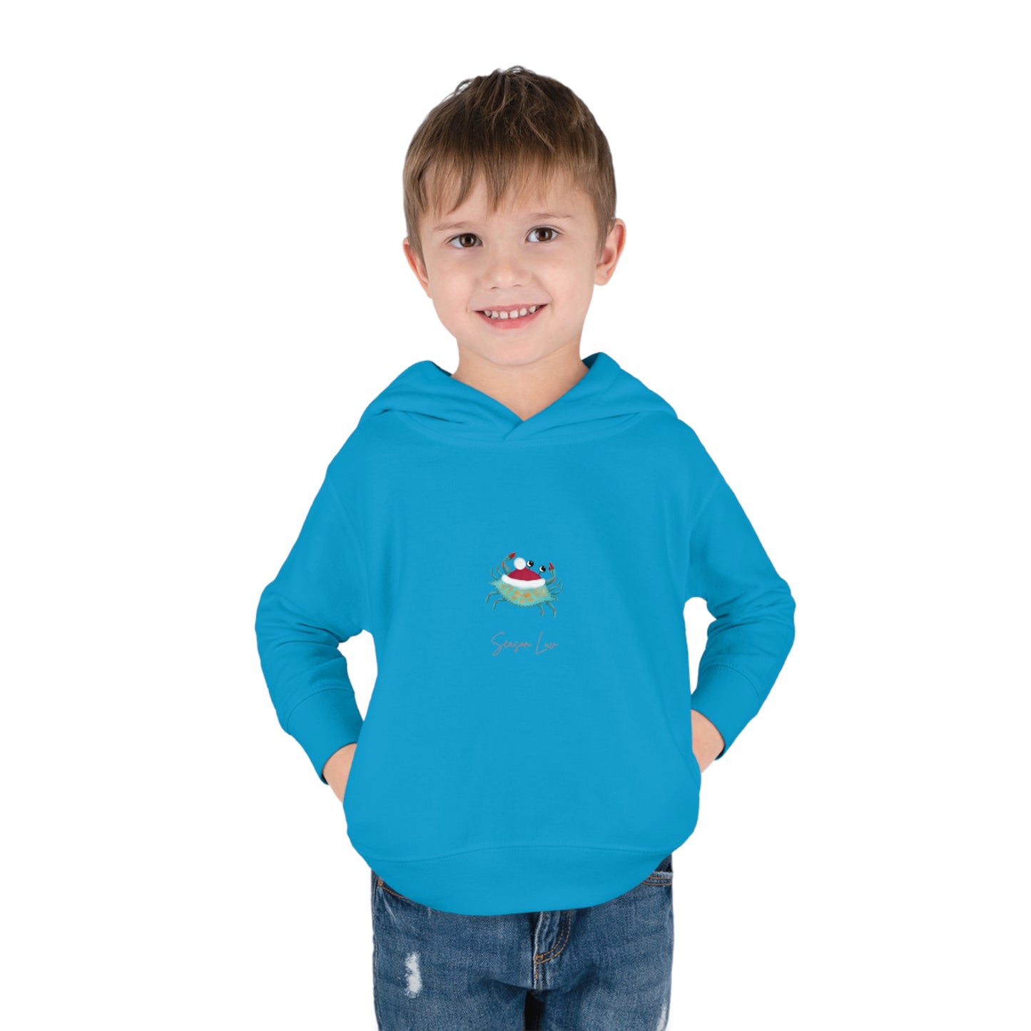 Holiday Blue Crab Toddler Pullover Fleece Hoodie