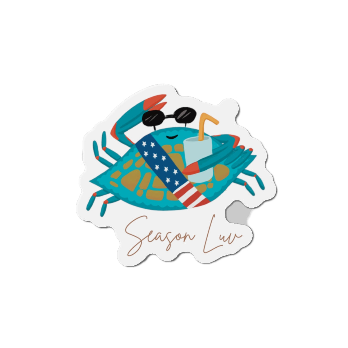 Patriotic Blue Crab die-cut magnet