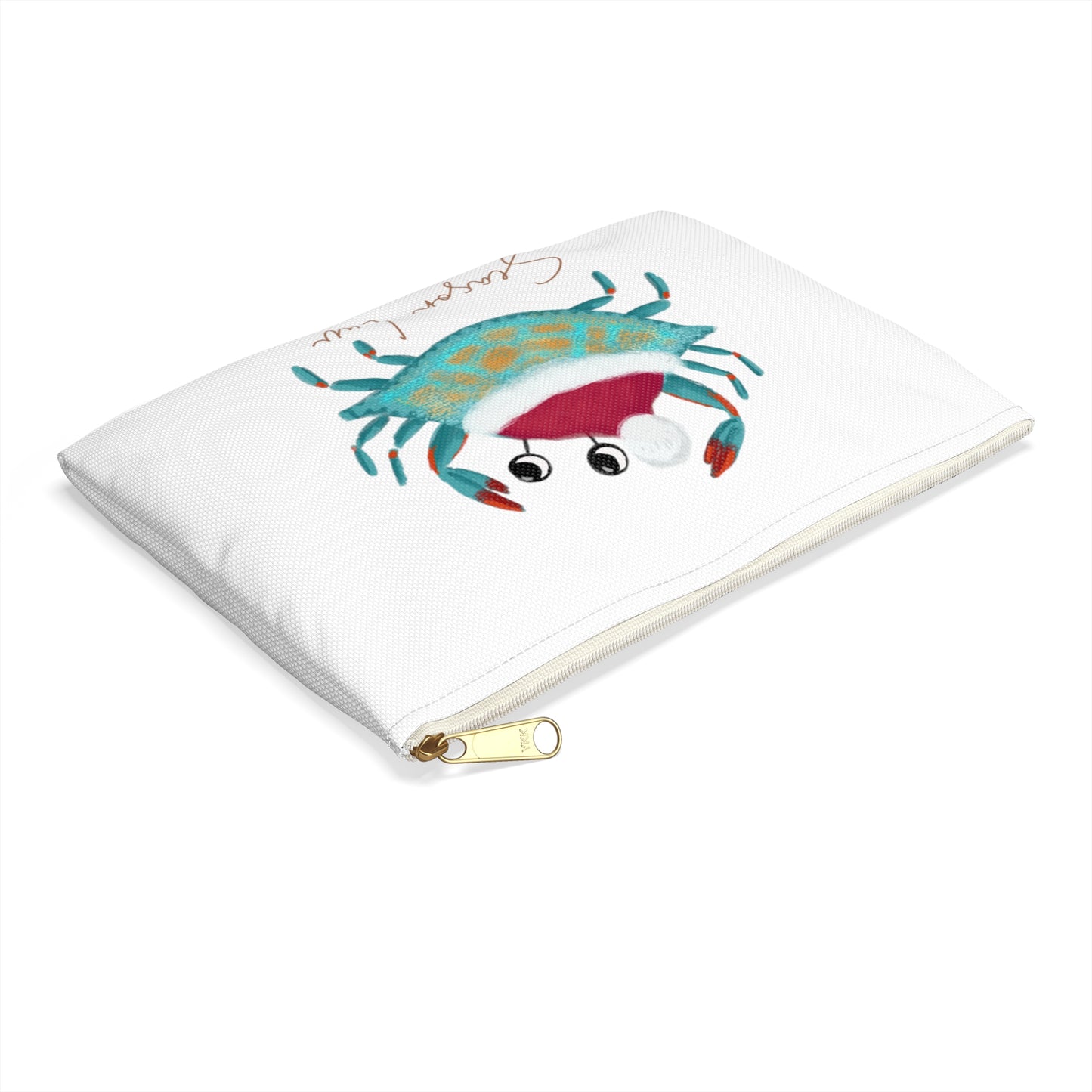 Holiday Blue Crab Accessory Pouch