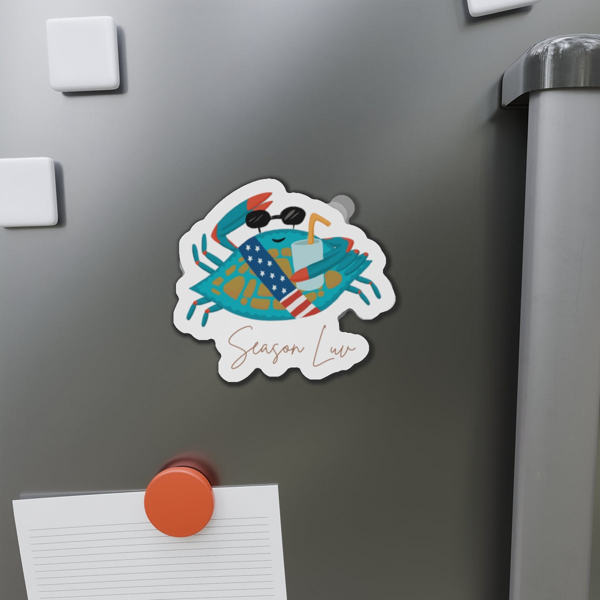 Patriotic Blue Crab die-cut magnet