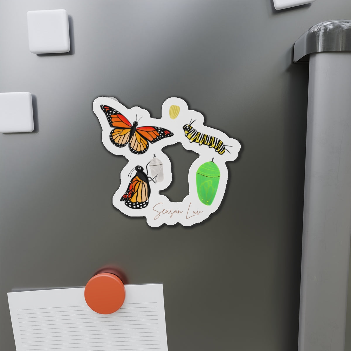 Metamorphosis die-cut magnet