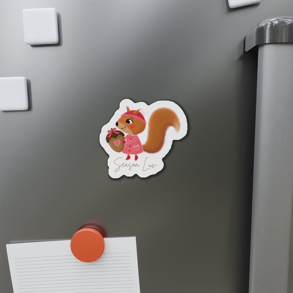 Squirrelly die-cut magnet