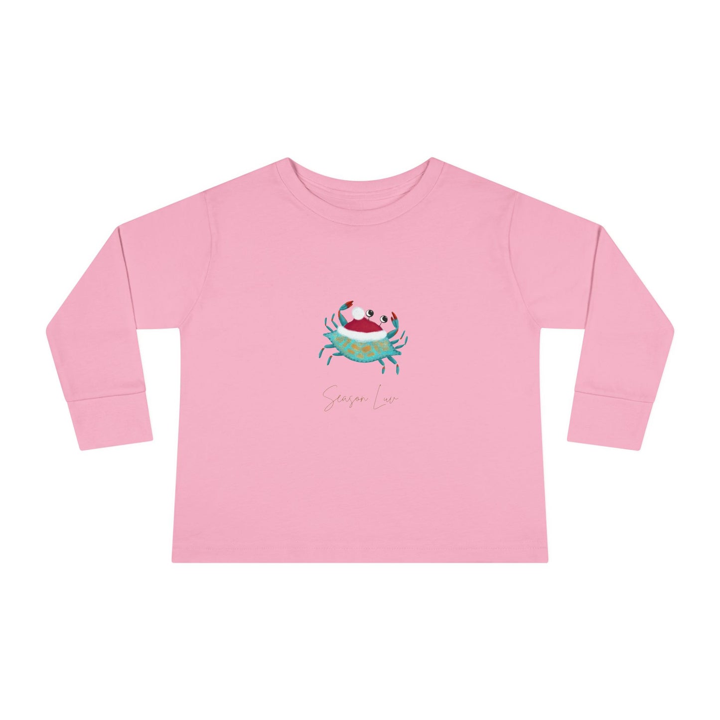 Holiday Blue Crab Toddler/Kid Long Sleeve Tee