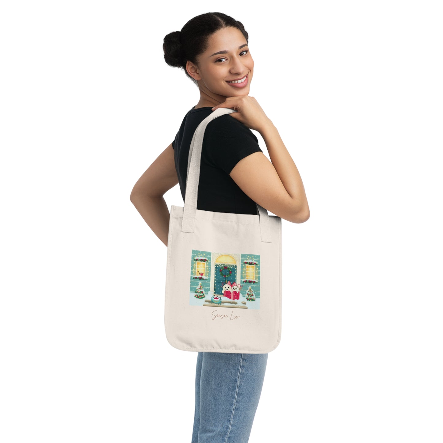 2025 Holidays Organic Double-sided Canvas Tote Bag