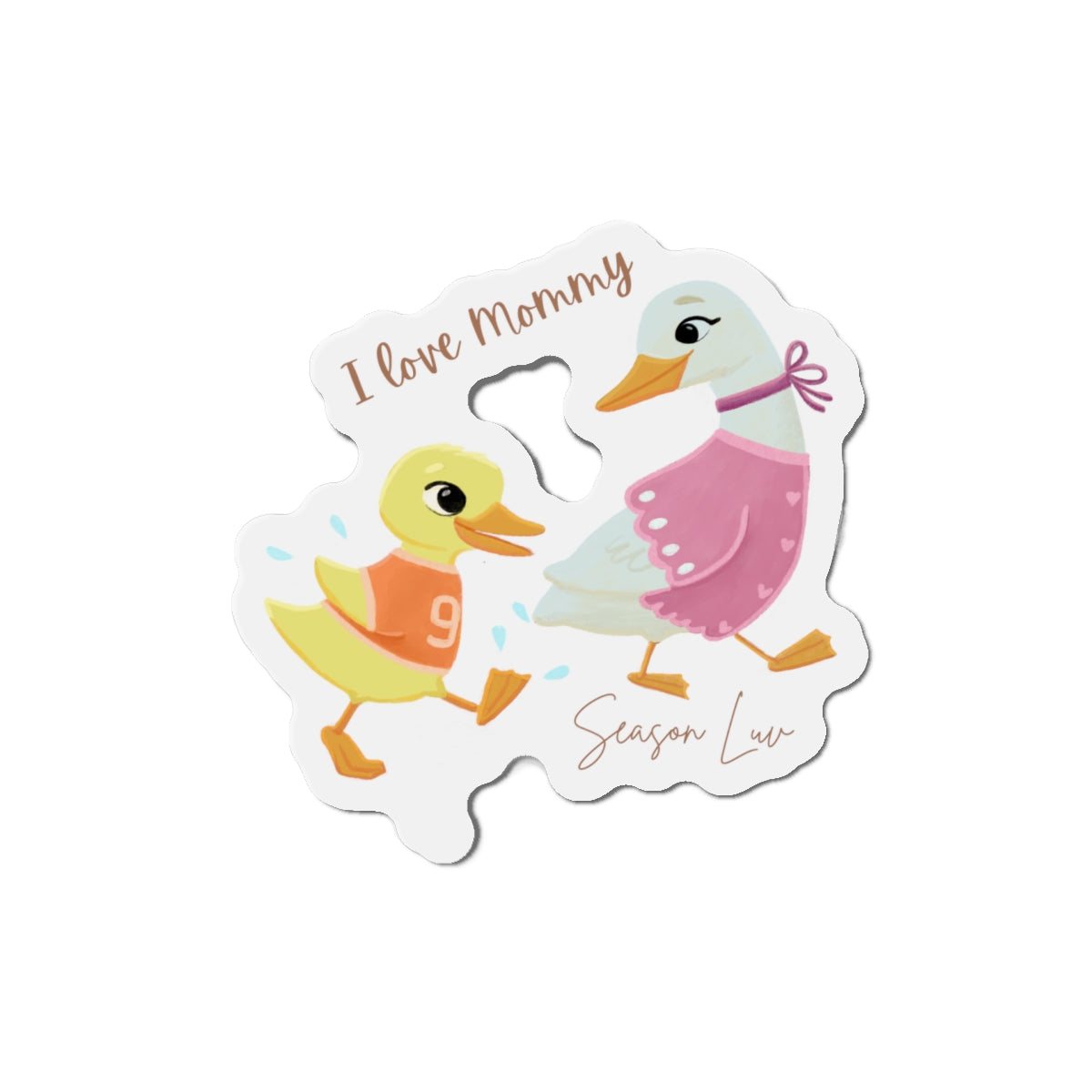 Mommy and me orange die-cut magnet