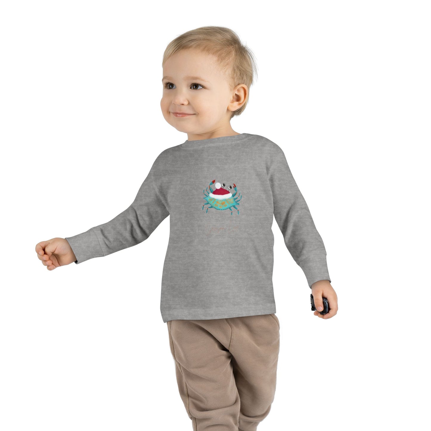 Holiday Blue Crab Toddler/Kid Long Sleeve Tee