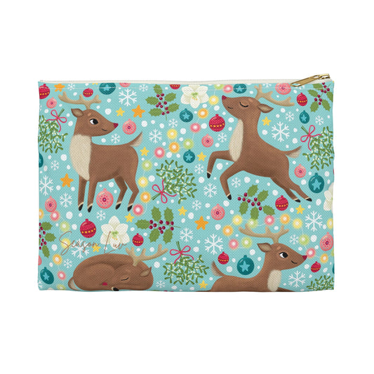 Holiday Reindeers Accessory Pouch