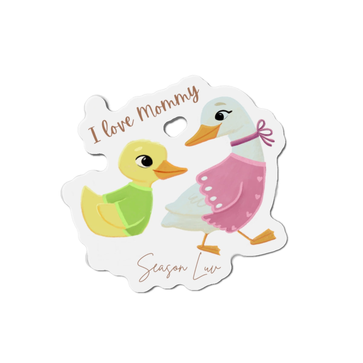 Mommy and me green die-cut magnet