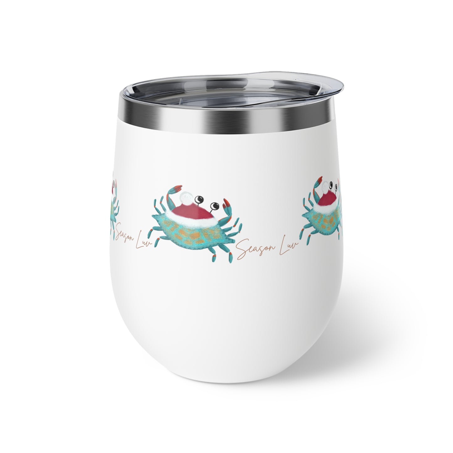 Holiday Blue Crab Copper Vacuum Insulated Cup, 12oz