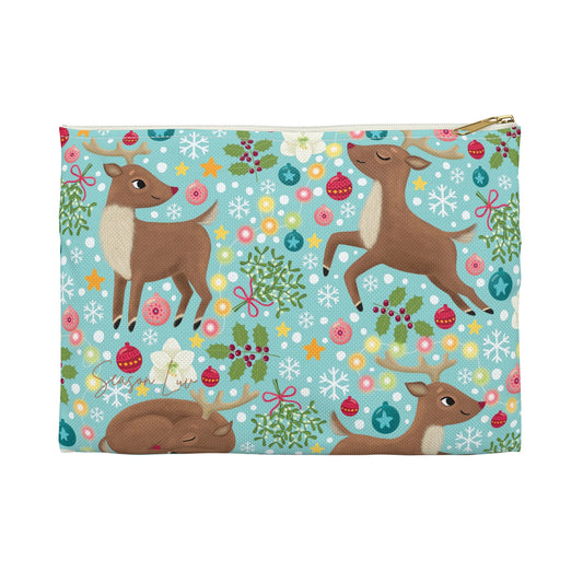 Holiday Reindeers Accessory Pouch