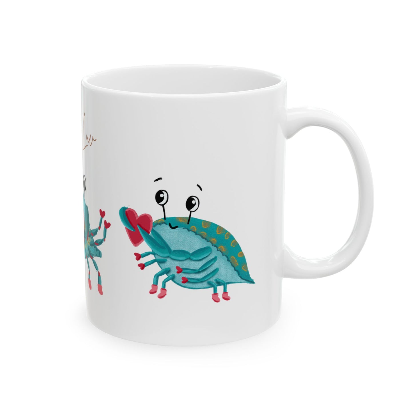 3 Blue Crabs in Love Ceramic Mug 11oz