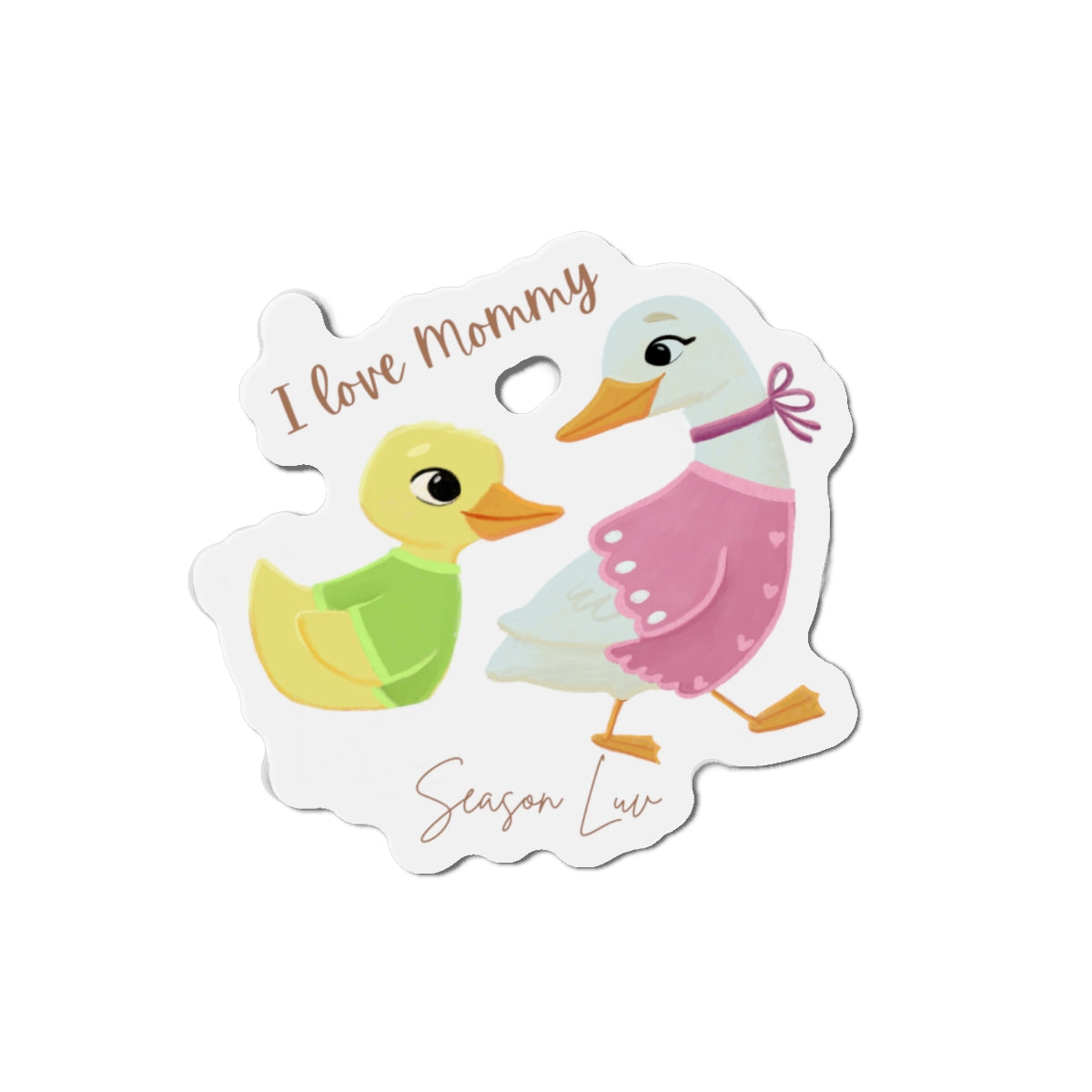 Mommy and me green die-cut magnet