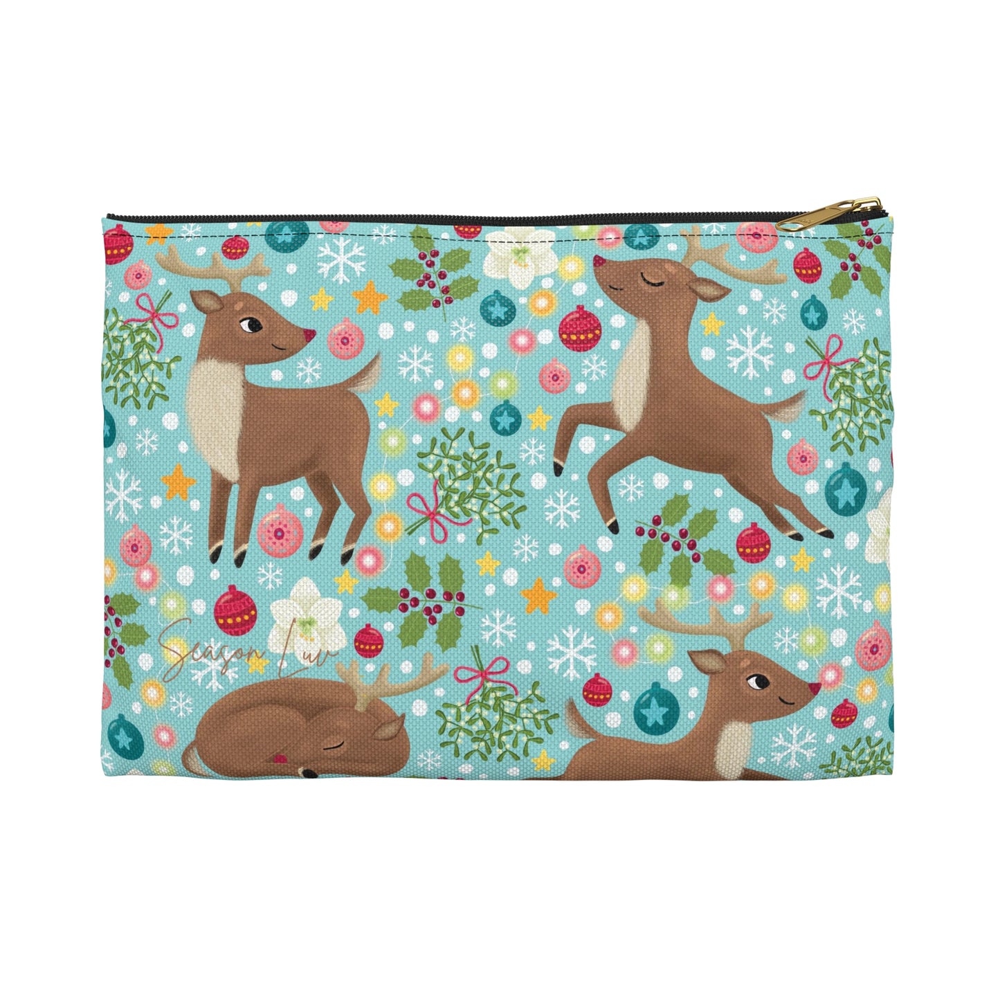 Holiday Reindeers Accessory Pouch