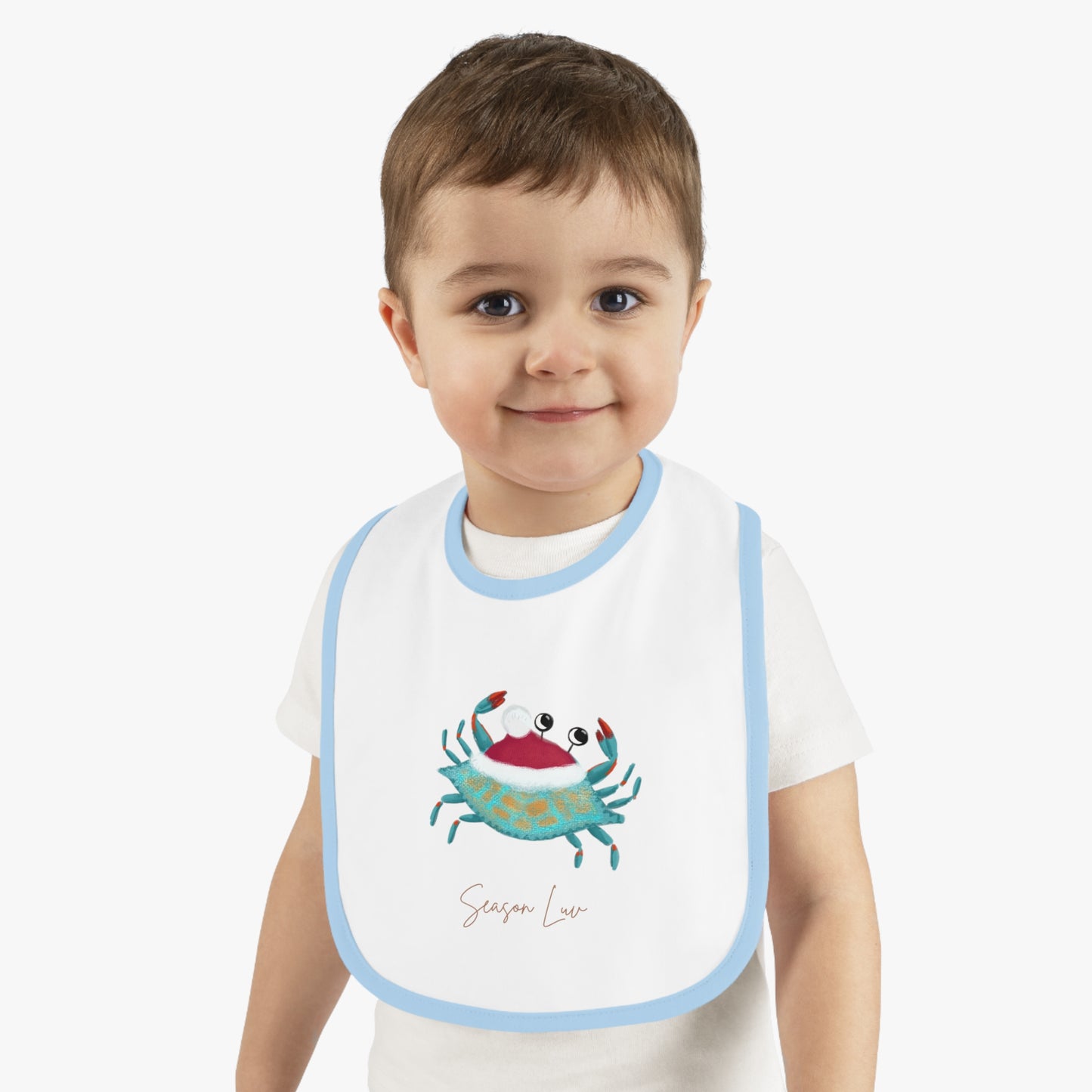 Holiday Blue Crab Jersey Bib