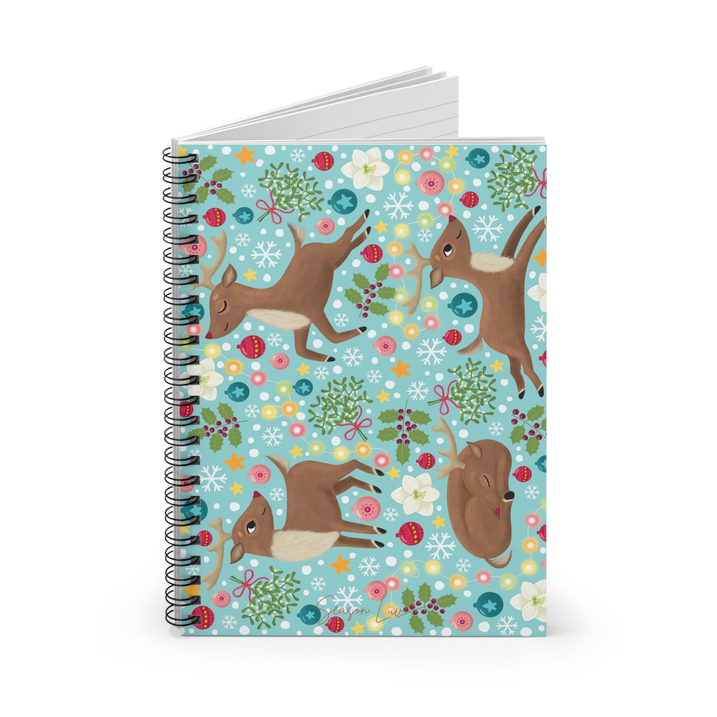 Holiday Reindeers Spiral Notebook