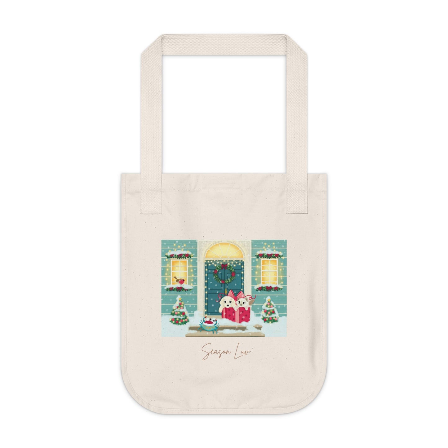 2025 Holidays Organic Double-sided Canvas Tote Bag