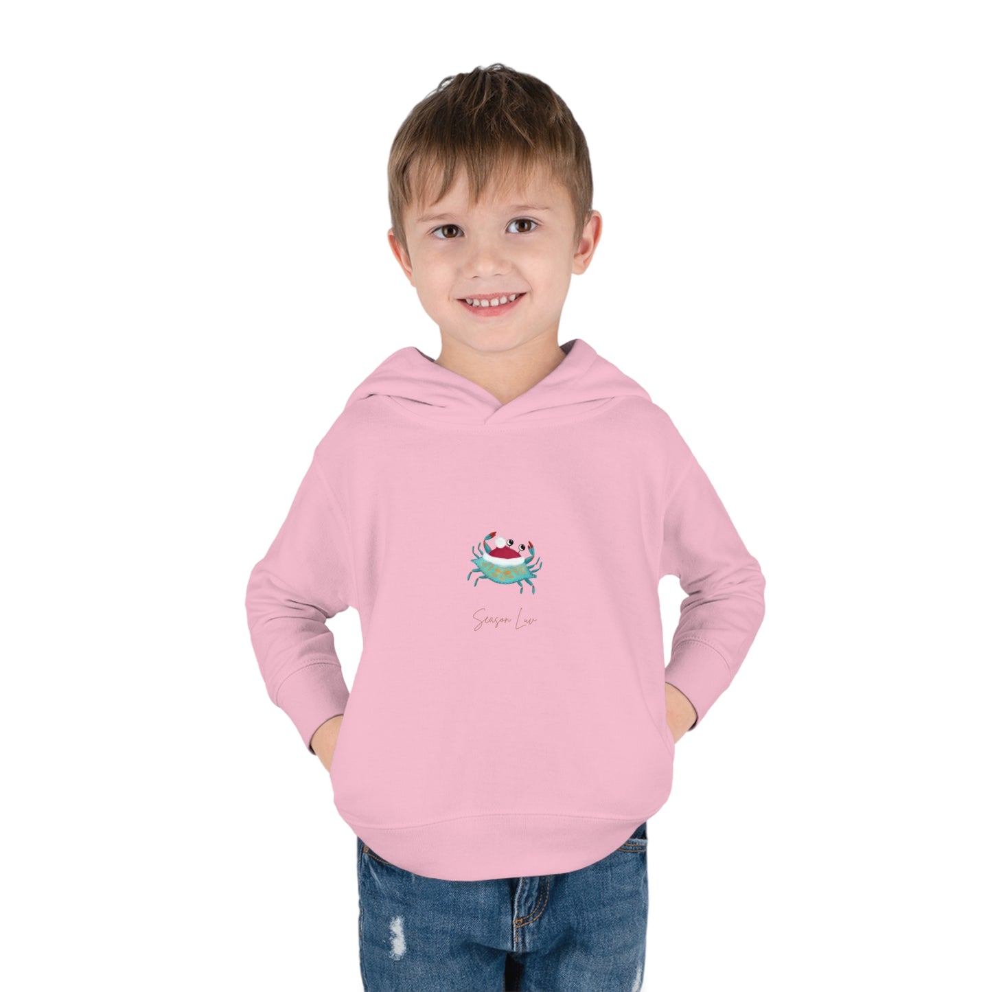 Holiday Blue Crab Toddler Pullover Fleece Hoodie