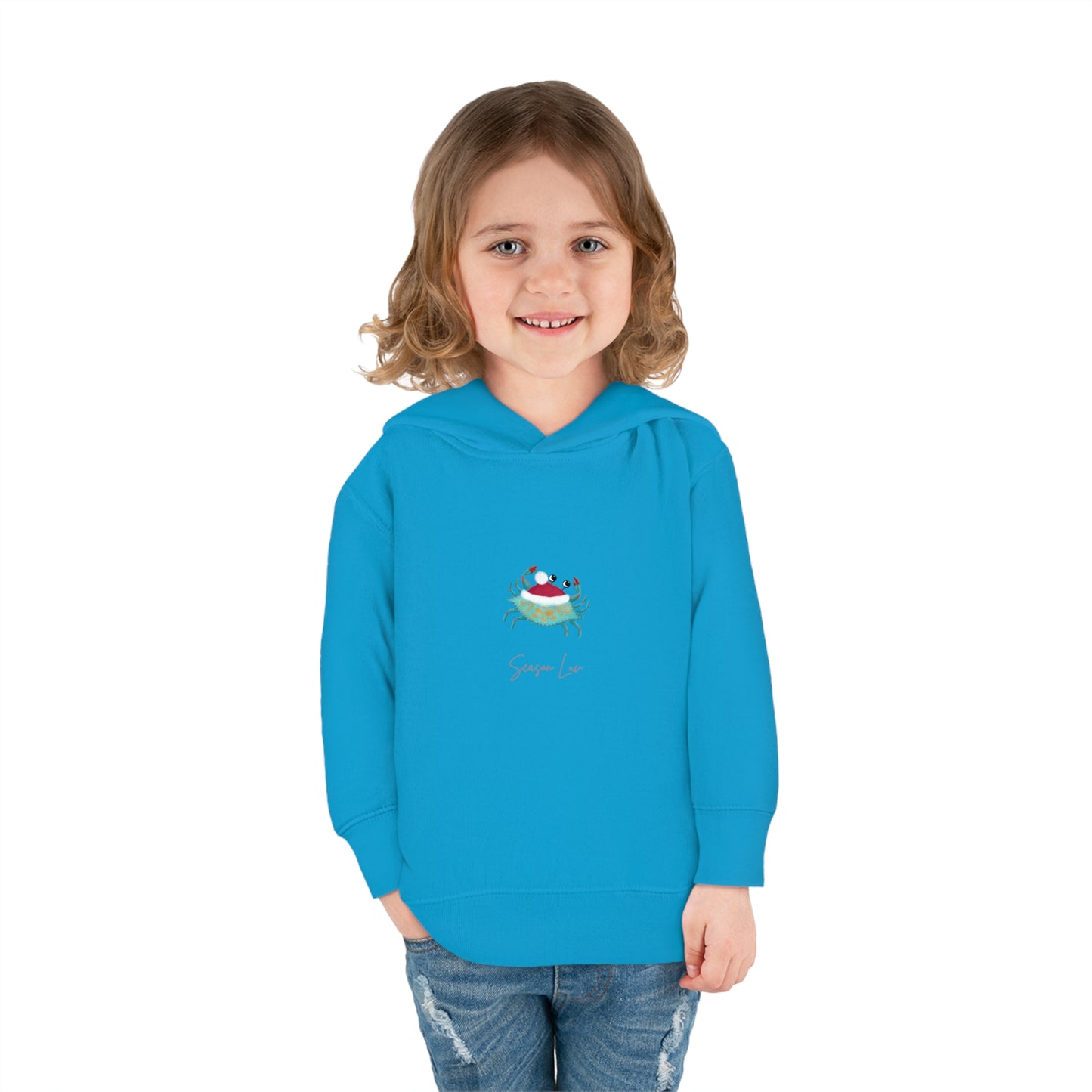 Holiday Blue Crab Toddler Pullover Fleece Hoodie