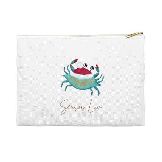 Holiday Blue Crab Accessory Pouch