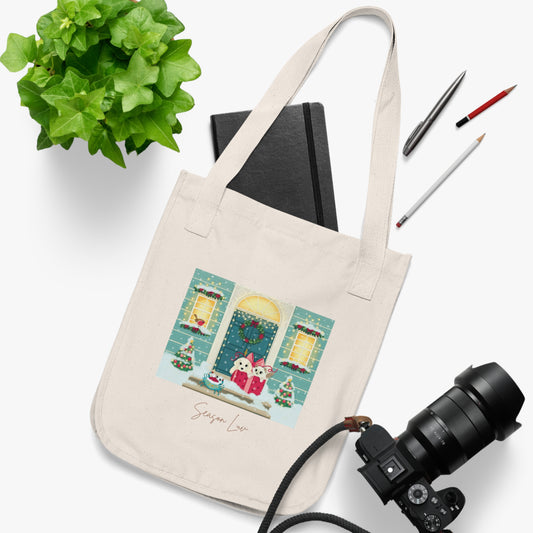 2025 Holidays Organic Double-sided Canvas Tote Bag