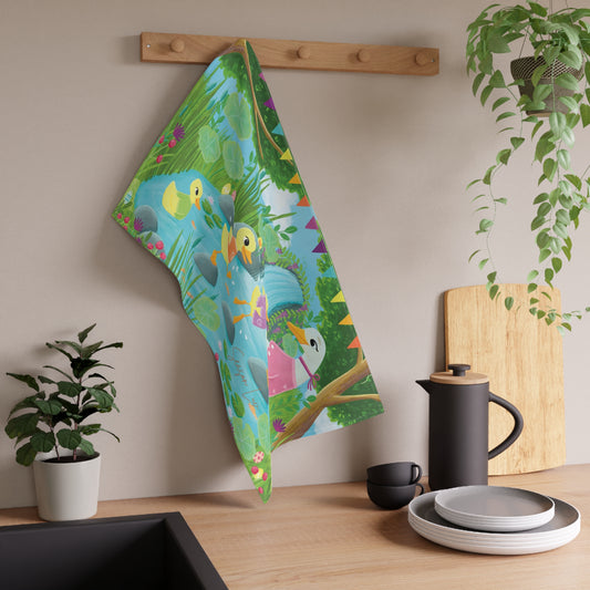 Spring by the pond Kitchen Towel