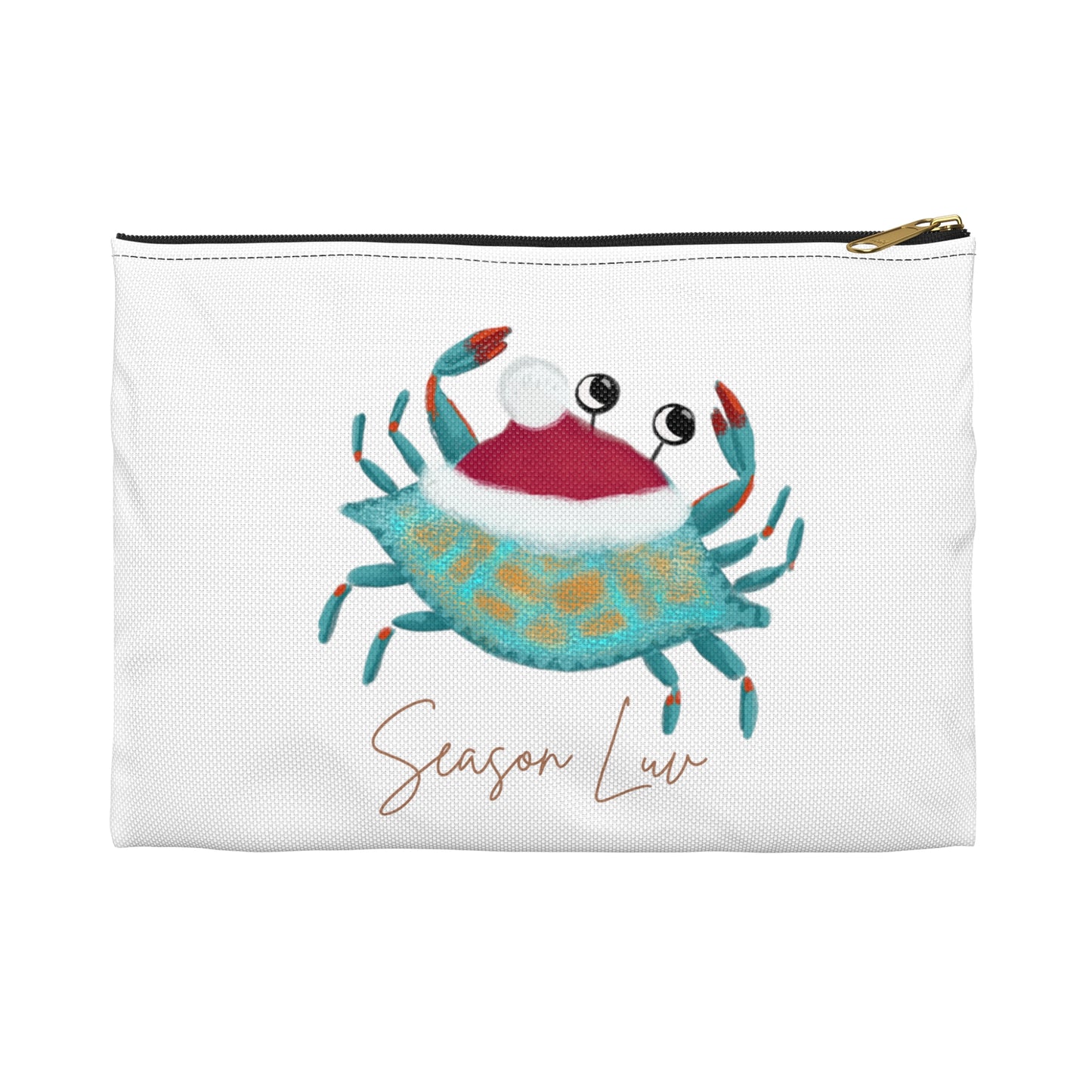 Holiday Blue Crab Accessory Pouch