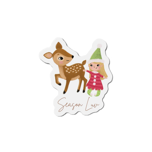 Baby deer die-cut magnet