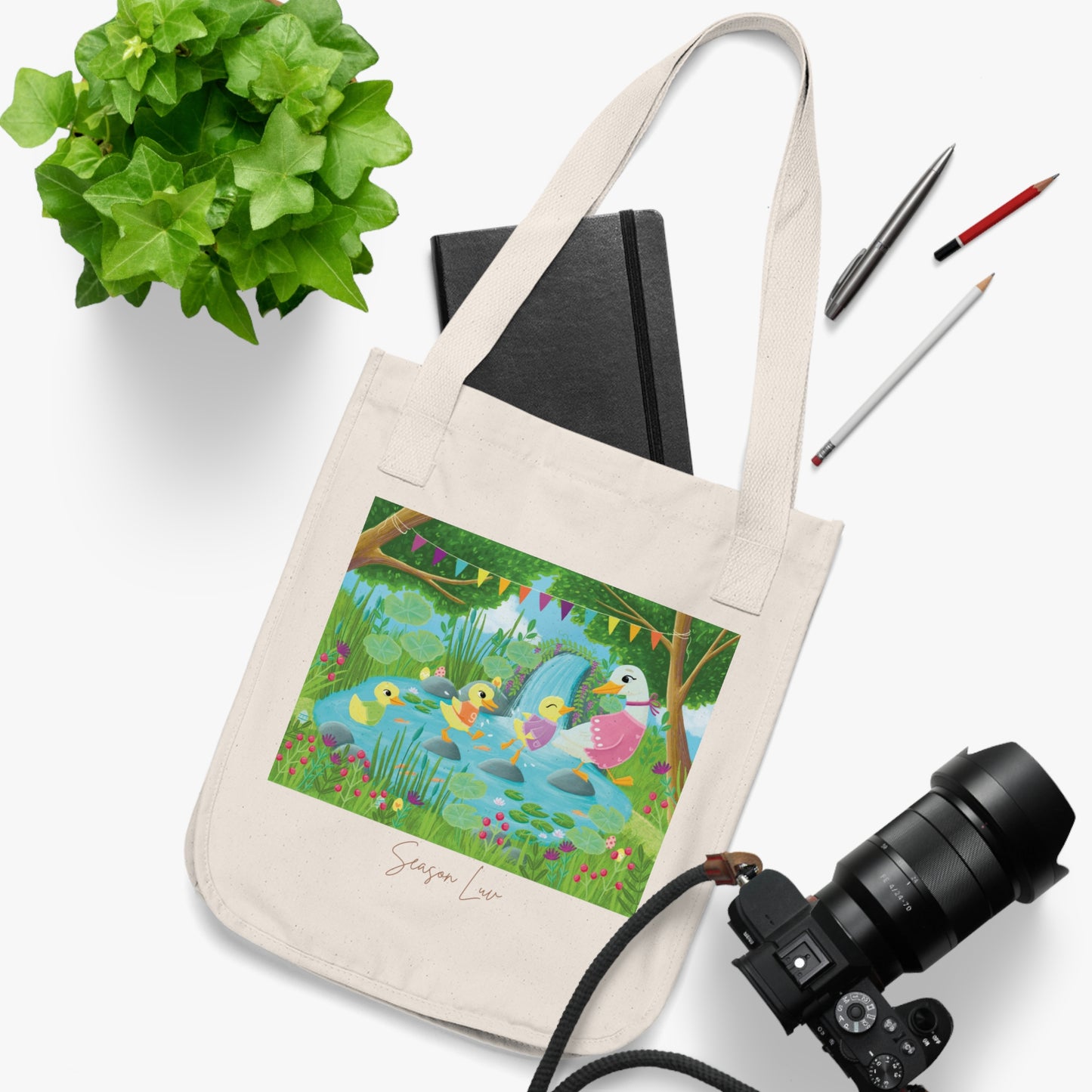 Spring by the pond Organic Canvas Tote Bag